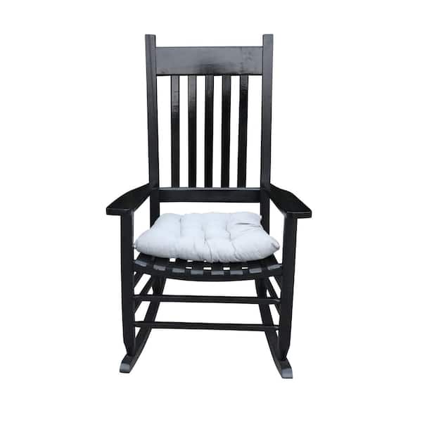Unbranded Black Solid Wood Outdoor Rocking Chair