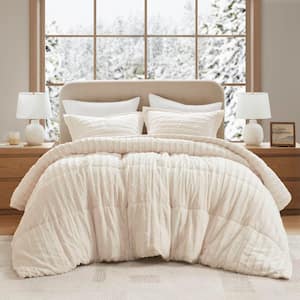 Madison Park York Champagne Faux Fur Full/Queen Comforter Set MP10