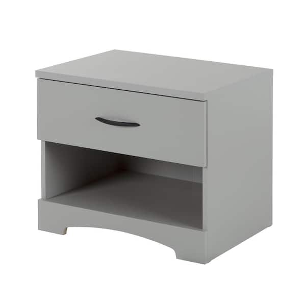 South Shore Step One 1-Drawer Soft Gray Nightstand