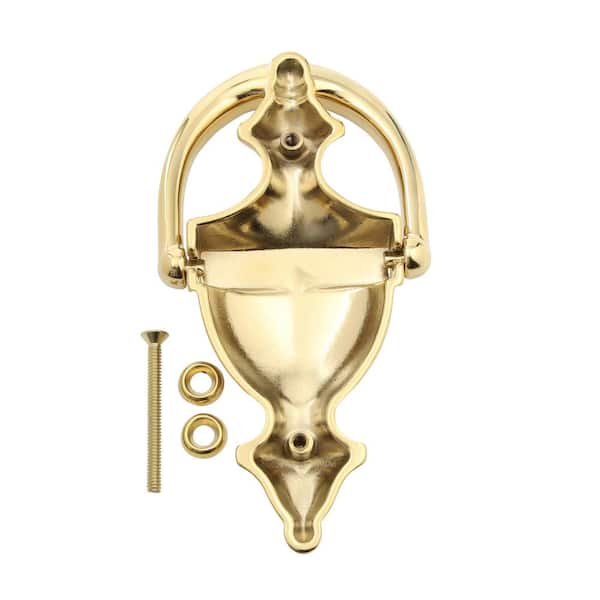 Baldwin Colonial Lifetime Polished Brass Door Knocker 0102.003 - The Home  Depot