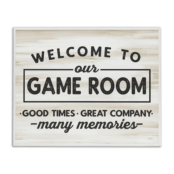 Welcome To Game Room by Lux Plus Me Designs 1-Piece White Framed Abstract Giclee Art Print 14 in. x 11 in.