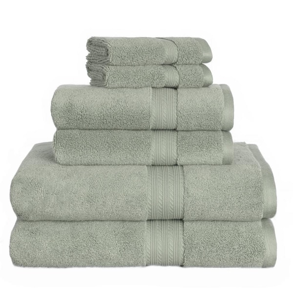 StyleWell HygroCotton Stone Gray 6-Piece Bath Towel Set