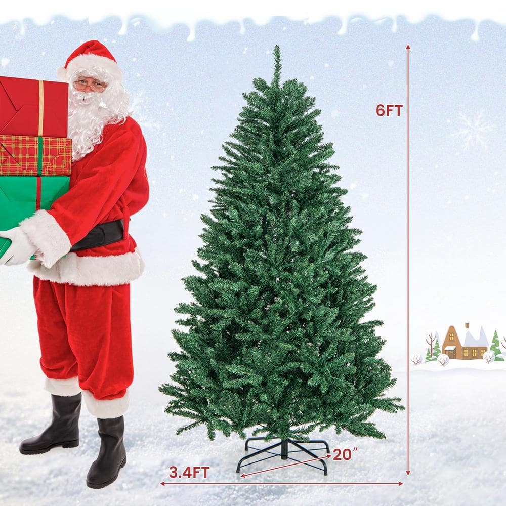 6 ft Green Douglas Fir Outdoor Christmas Tree with Lights
