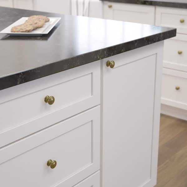 30-Pack Simple Double Ring 1-1/8 in. (29 mm) Classic Satin Gold Round Cabinet Knobs