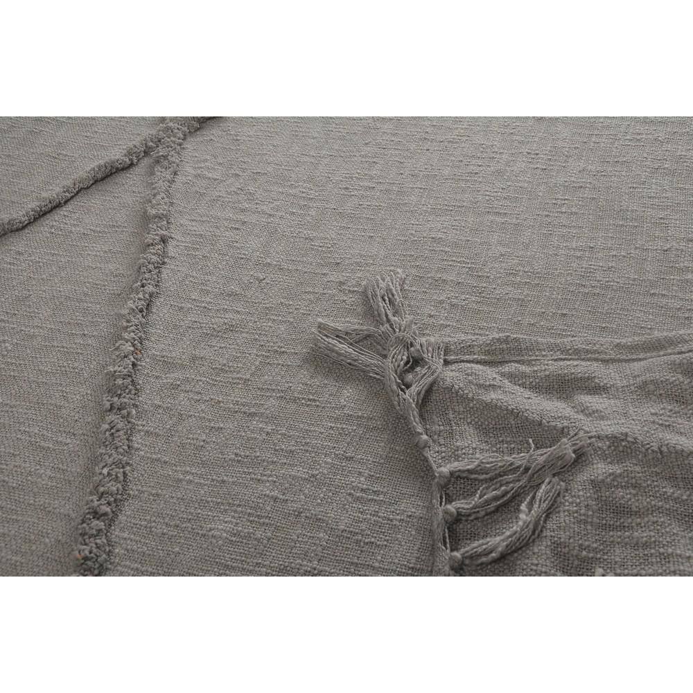 Light Gray Knitted Cotton Throw Blanket 50" x 60"