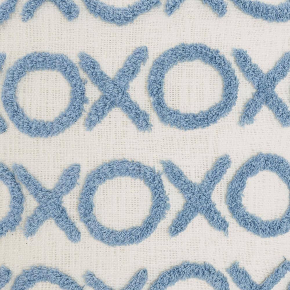 Ocean Blue Cotton Slub Square Throw Pillow