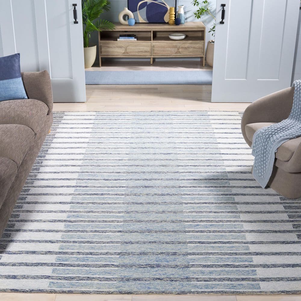 Ebony 6 ft. x 9 ft. Ivory/Blue Abstract Area Rug price history on PriceWatchPro