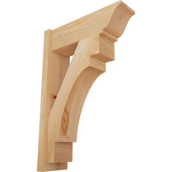 Ekena Millwork 8 in. x 36 in. x 24 in. Merced Traditional Rough Sawn Douglas Fir Outlooker