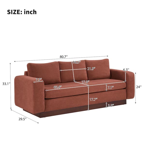 CHRISTOPHER KNIGHT HOME Zaro Modern 80.7 in. Square Arms Chenille