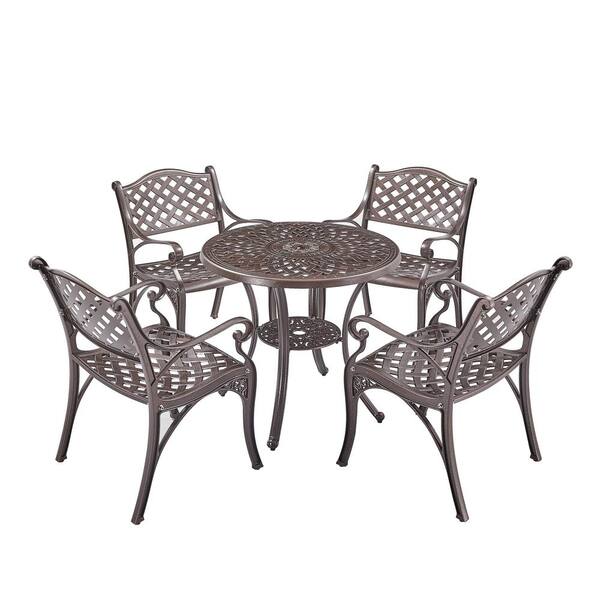Upland Bronze 5 Piece Cast Aluminum Round Table Outdoor Bistro Set Uzf Kd7803a4 Hb The Home Depot Upland Bronze 5 Piece Cast Aluminum, Round Table Upland