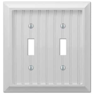 Cottage 2 Gang Toggle Composite Wall Plate - White