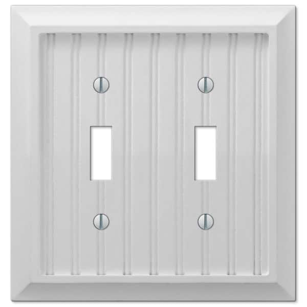 Hampton Bay Cottage 2 Gang Toggle Composite Wall Plate - White