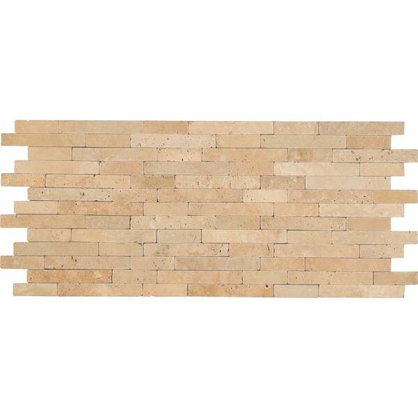 MSI Chiaro Veneer 8 in. x 18 in. x 10 mm Tumbled Travertine Mesh-Mounted Mosaic Tile (10 sq. ft. / case)