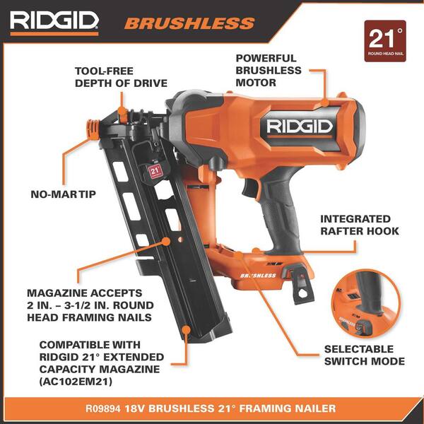 Ridgid cordless framing discount nailer