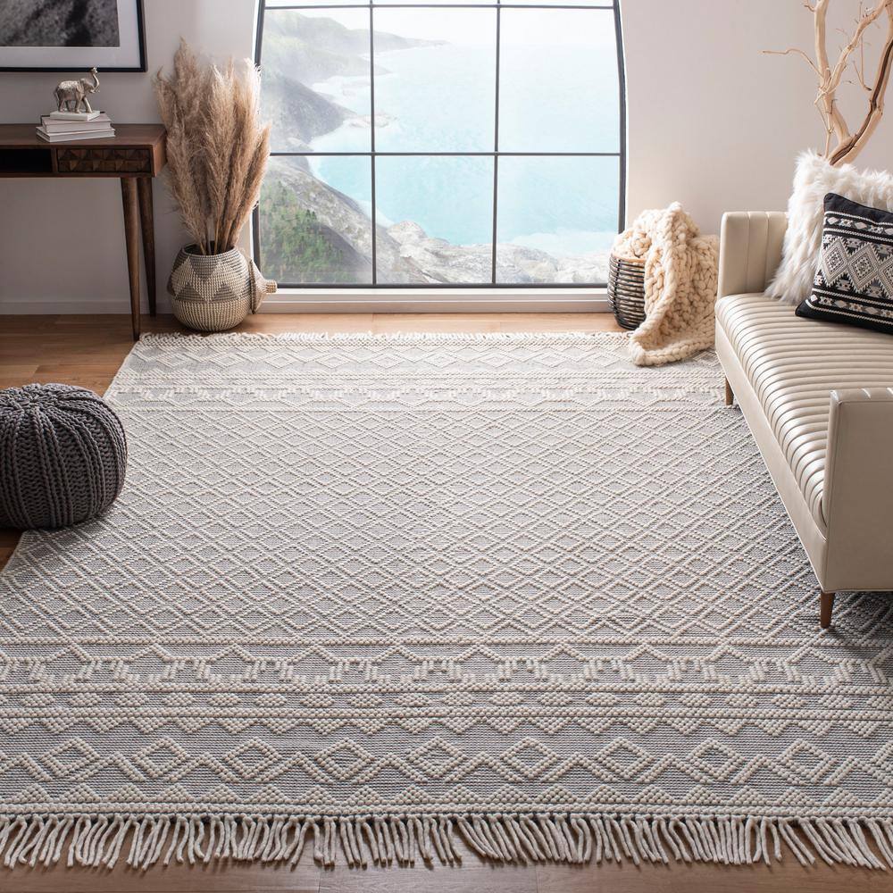 Natura 8 ft. x 8 ft. Ivory/Gray Border Geometric Square Area Rug price history on PriceWatchPro