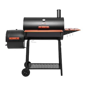 Barrel Charcoal Grill 811 sq. in . Black with Cover Bundle