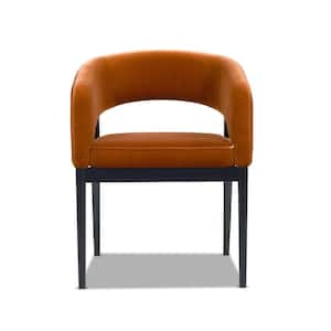 Mirah 34 in. Burnt Orange Performance Velvet Modern Open Barrel Dining Chair