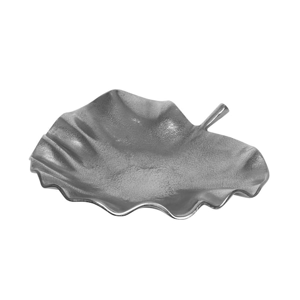 Neosho Raw Nickel Aluminum Decorative Leaf Plate