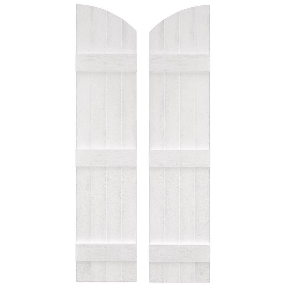 White Vinyl 73" Board and Batten Exterior Shutters