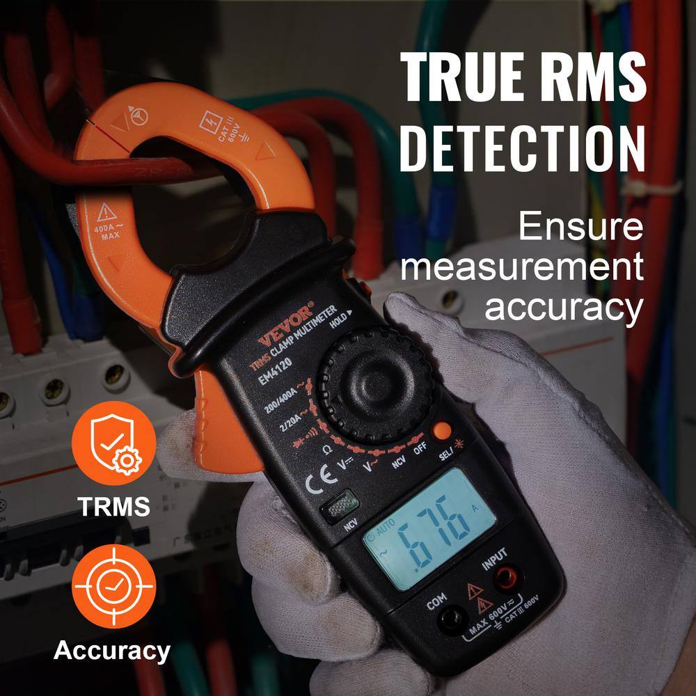 VEVOR Digital Clamp Meter with True RMS and NCV Detection