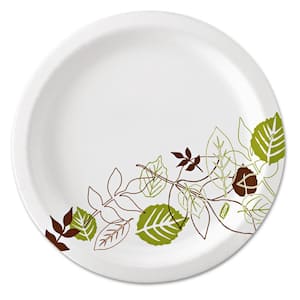 Uncoated paper plates 6 inch white green label