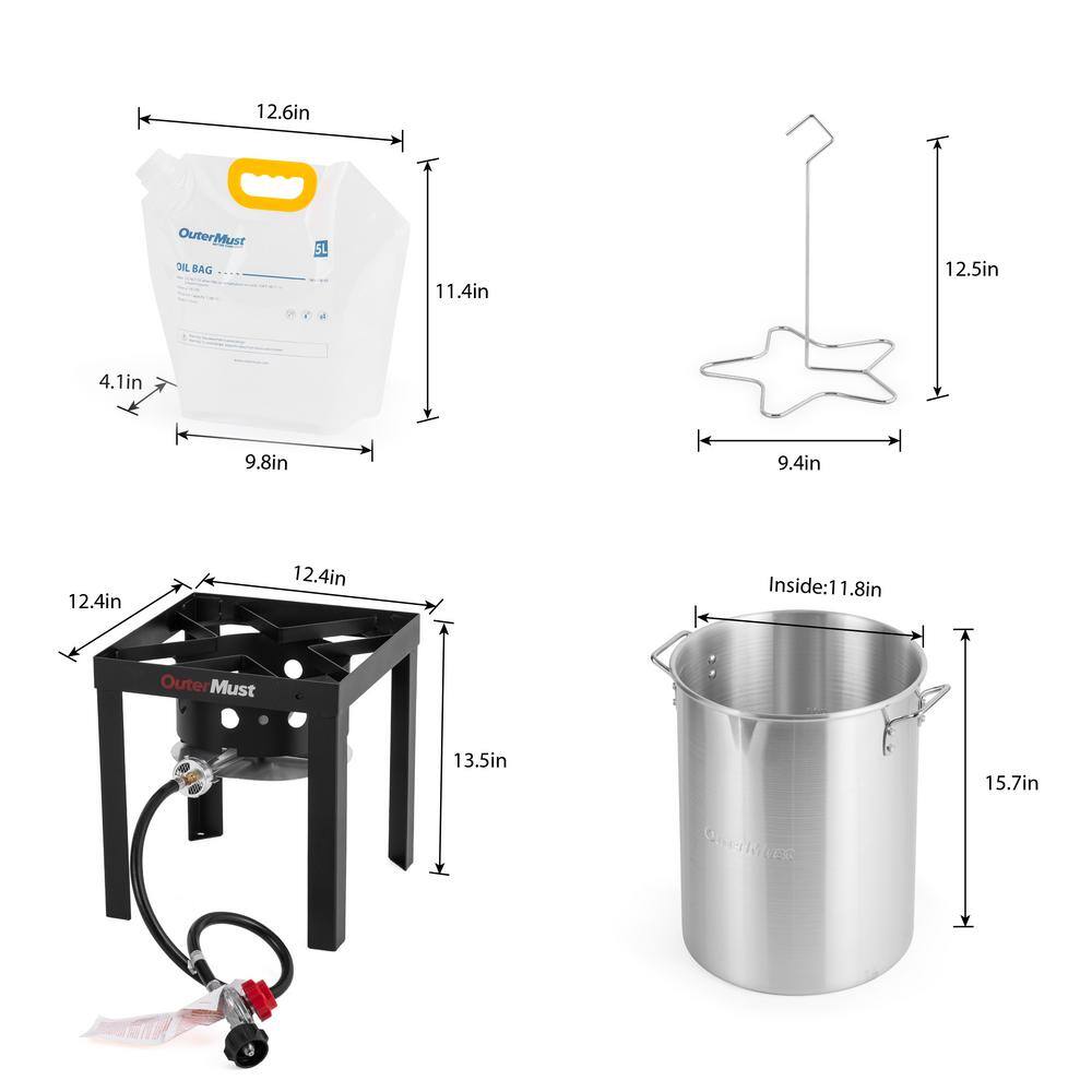 30 Qt Aluminum Propane Turkey Fryer with Accessories