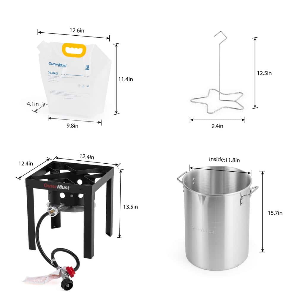 30 Qt Aluminum Propane Turkey Fryer with Accessories