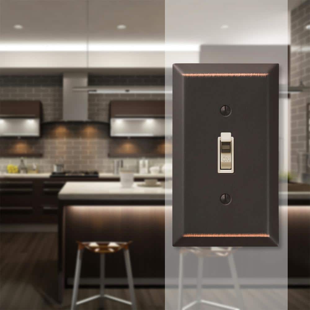 Aged Bronze 1-Gang Toggle Switch Wall Plate
