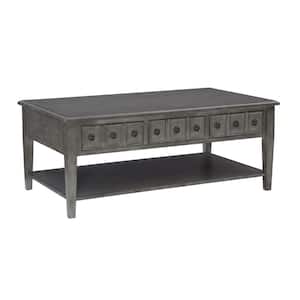 Cindie 47.75 in. L Grey Rectangle Wood Top Coffee Table
