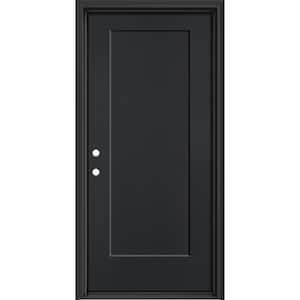 Performance Door System 36 in. x 80 in. Lincoln Park Right-Hand Inswing Black Smooth Fiberglass Prehung Front Door