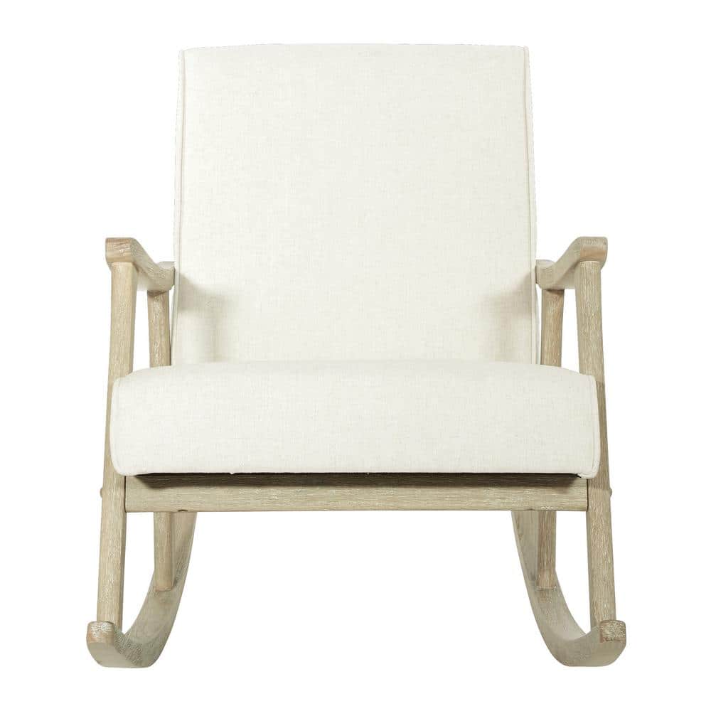 Mid-Century Modern Gainsborough Rocker in Off-White Linen