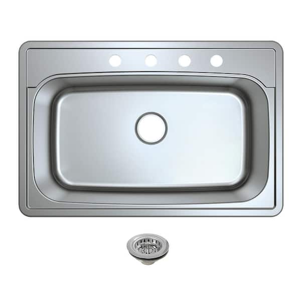 Studio 29.5 in. Drop-in Single Stainless SteelKitchen Sink with