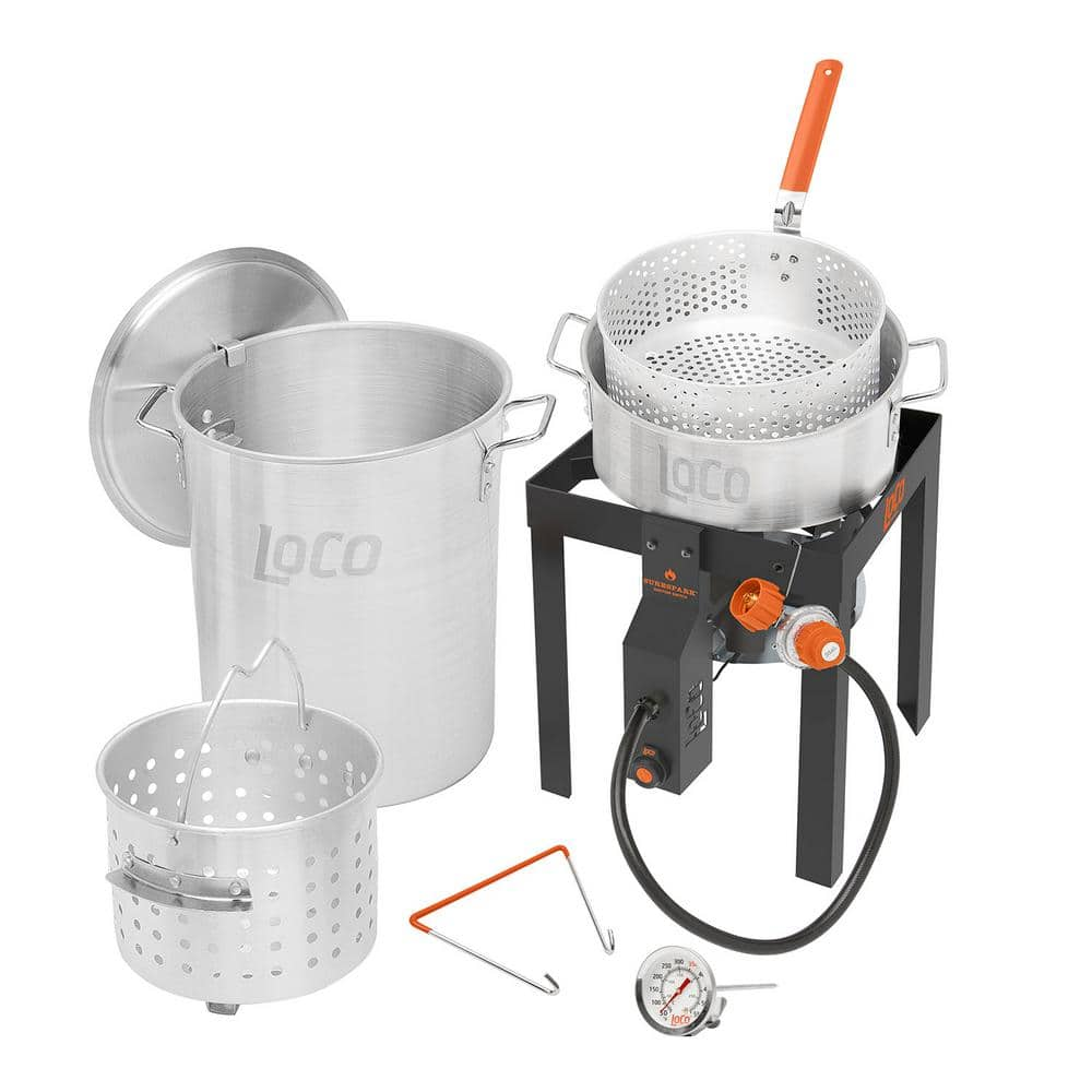 LoCo COOKERS 30-Quart Aluminum Fry Pot and Basket in the Cooking Pots  department at