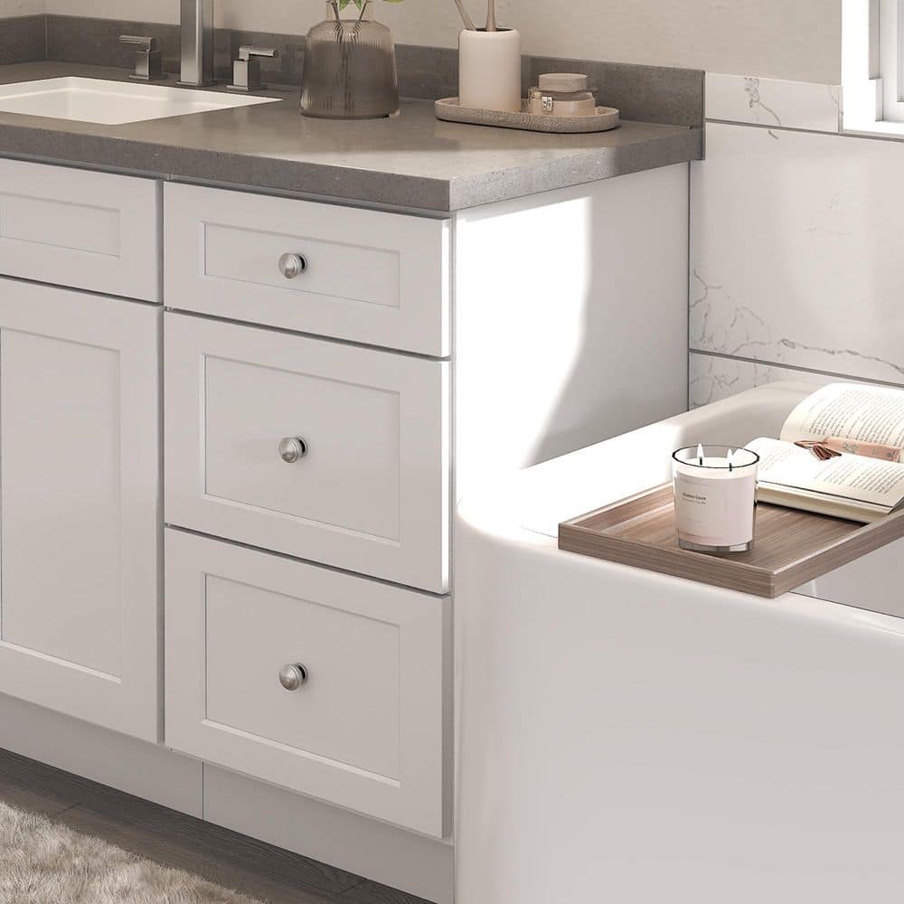 18 in. W 21 in. H 34.5 in. D Ready to Assemble Plywood Vanity Kitchen Cabinet in Painted White price history on PriceWatchPro