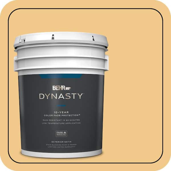 BEHR DYNASTY 5 gal. Home Decorators Collection #HDC-CL-16 Beacon Yellow Satin Enamel Exterior Stain-Blocking Paint & Primer