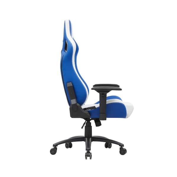 Furniture of America Luk Light Blue PU Leather Racing Gaming Chair