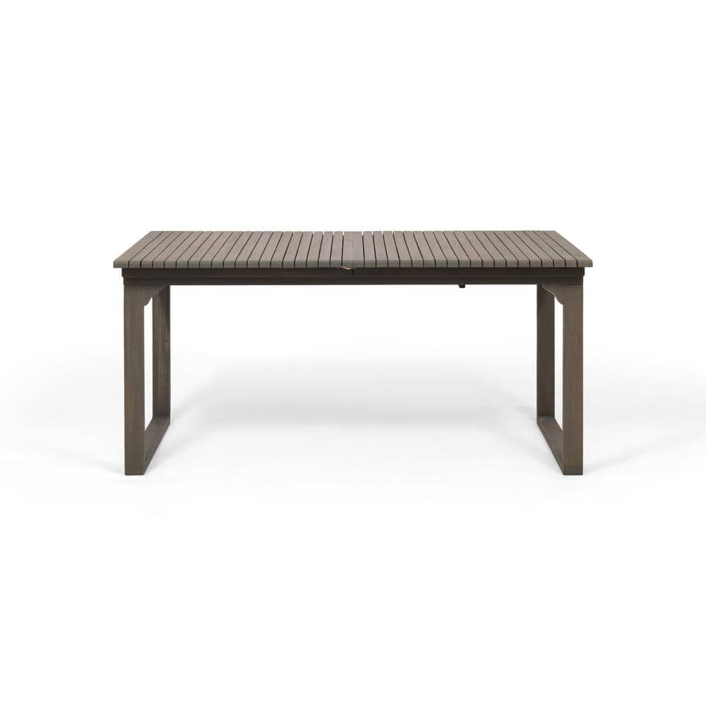 Sorrento gray Rectangular Expandable Acacia Wood Outdoor Patio Dining Table