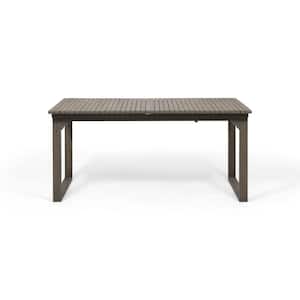 Sorrento gray Rectangular Expandable Acacia Wood Outdoor Dining Table