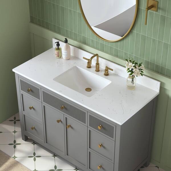 DELUXE DL LIVING 49 in. W x 22 in. D Engineered Stone Composite