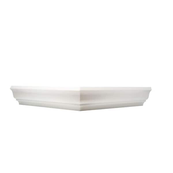 American Pro Decor Trim WM 49 2 in. x 15-3/4 in. x 15-3/4 in. Unfinished Polystyrene Peel and Stick Crown Moulding Outside Corner Block