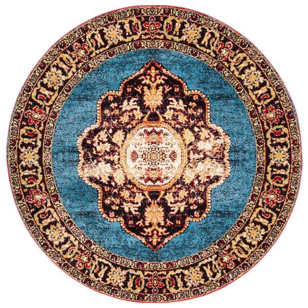 5 Ft Border Medallion Round Area Rug, Home Depot 5 Round Area Rugs