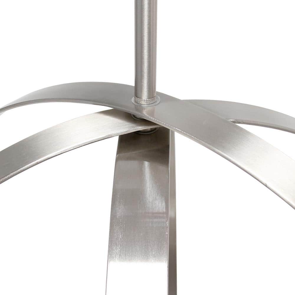 Modern 18" Brushed Nickel Globe Pendant with Clear Glass Shades