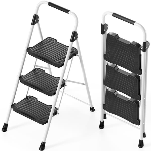 3.4 ft. Metal Lightweight Step Ladder (8 ft. Reach) with Safety Lock Design 900 lb. Load Capacity Type IAA Duty Rating
