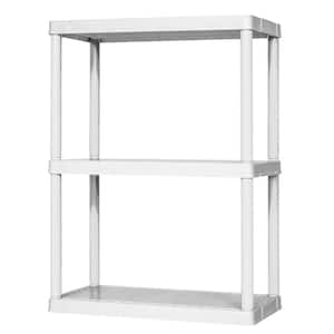 12 in. x 33 in. x 24 in. 3-tier 3 Shelves Resin Freestanding Garage Storage Shelving Unit, White