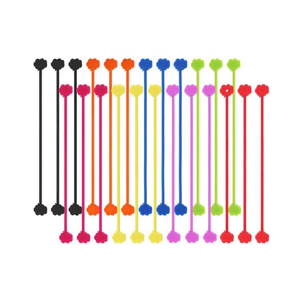 Magnetic Cable Ties 7.2 Reusable Silicone Twist Ties with Strong Magnet Cut Cord Organizer 24 Pack Assorted Colors