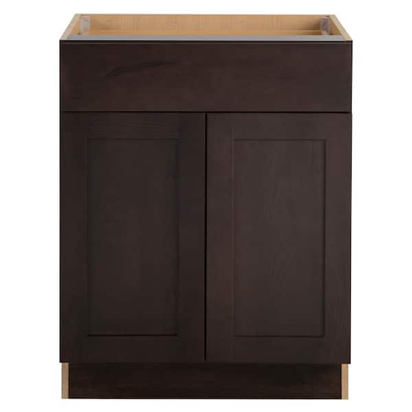 Hampton Bay Edson Shaker Assembled 27x34.5x24.5 in. Base Cabinet with Soft Close Full Extension Drawer in Dusk