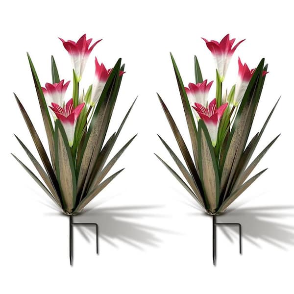 OGETFUUR 2-Pack Metal Outdoor Garden Agave Lily Decorative, Agave Plant Outdoor Decoration