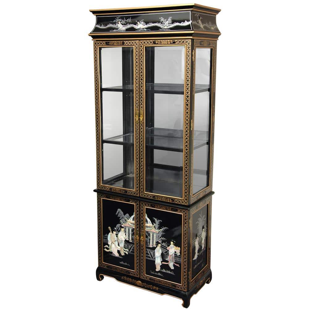 Of Pearl Las Lacquer Curio Cabinet