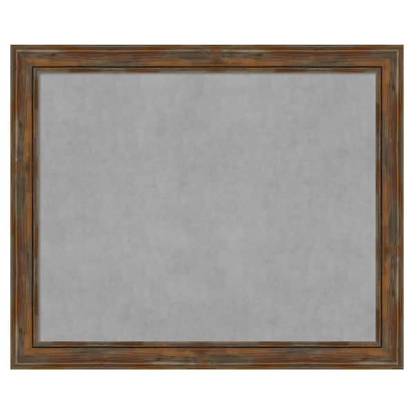 Amanti Art Alexandria Rustic Brown 46 in. x 38 in. Framed Magnetic Board