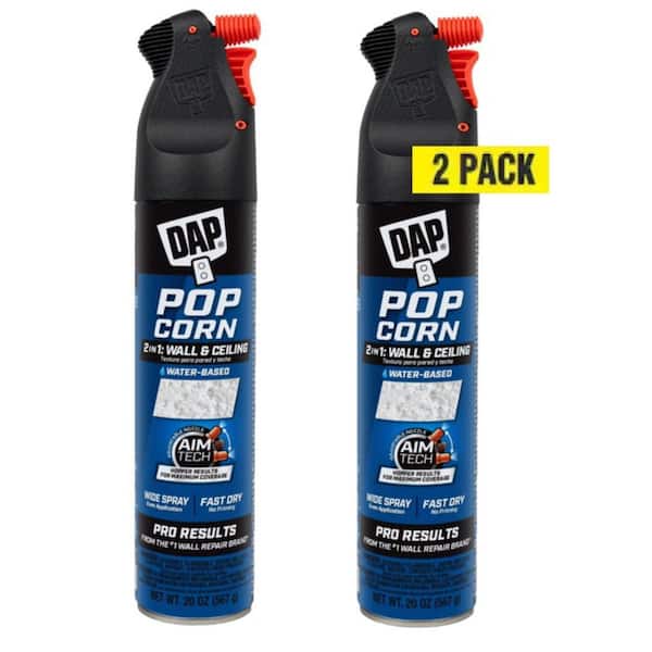 DAP Spray Texture 20 Oz. Popcorn Water Based 2-in-1 Wall and Ceiling Texture Spray with Aim Tech Nozzle (2-Pack)